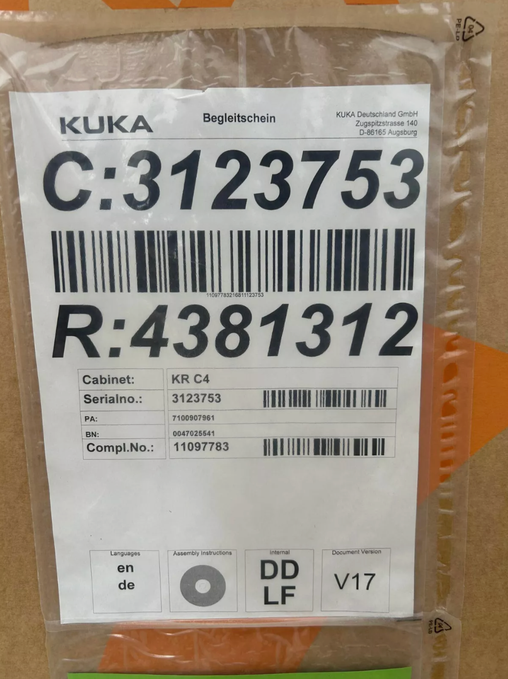 BRAND NEW Kuka KR360 R2830/FLR six axis robot with RC4 controller