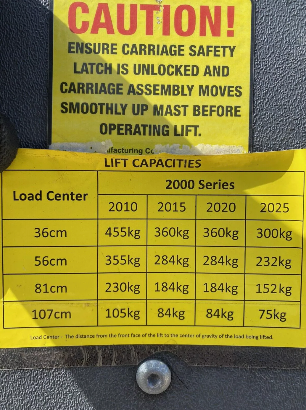 455kg Sumner SL10 Material Lift (Genie Lift) supplied with LOLER.