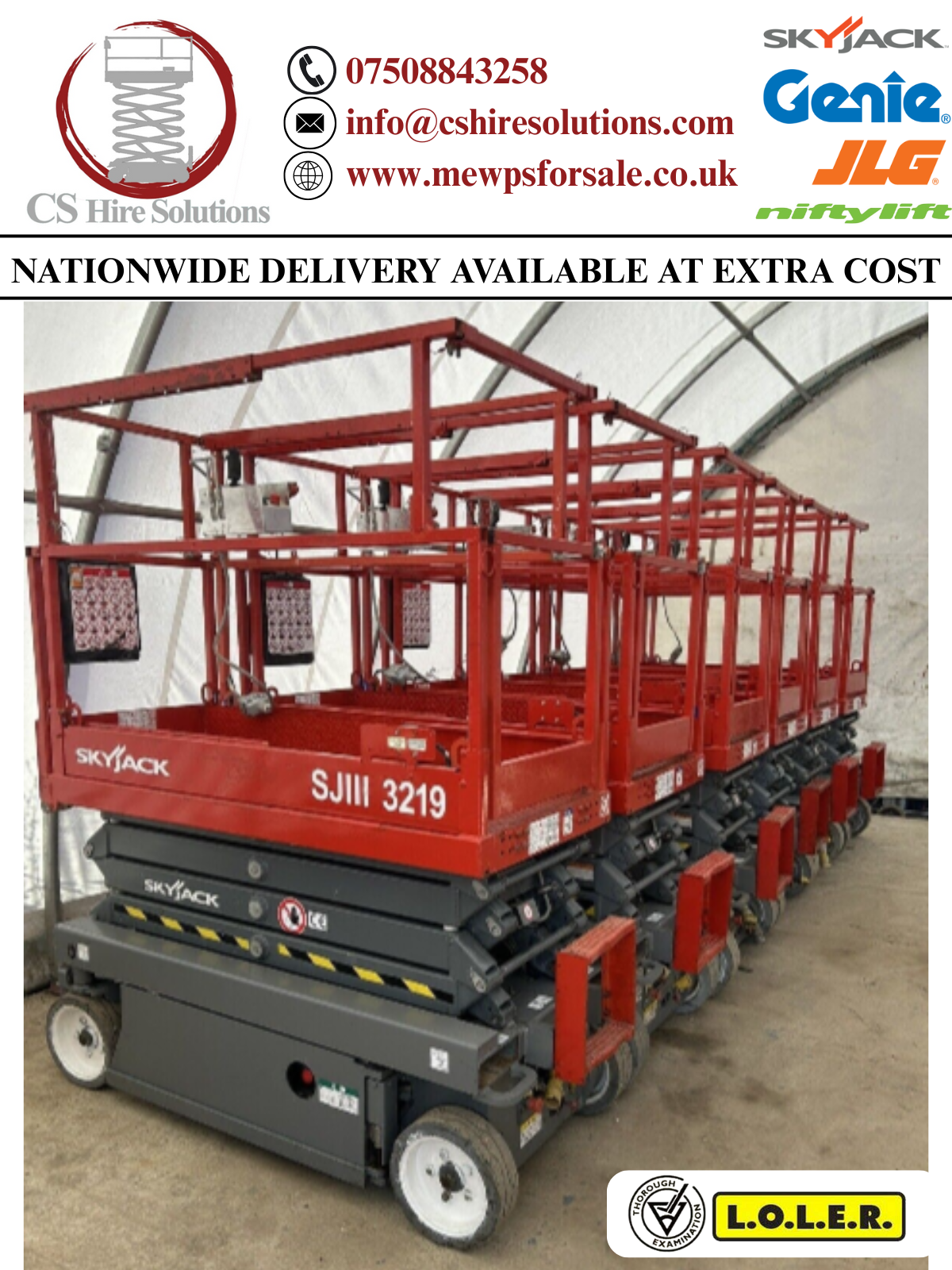 2014 Skyjack SJ3219 7.8m Scissor Lift Access Platform ( Genie, JLG