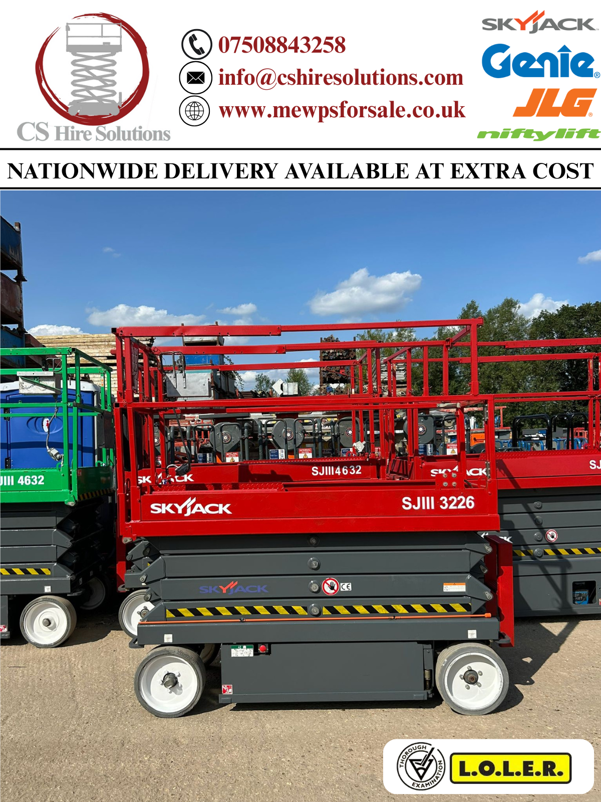 2014 Skyjack SJ3226 Scissor Lift Access Platform (Genie, JLG, MEWP