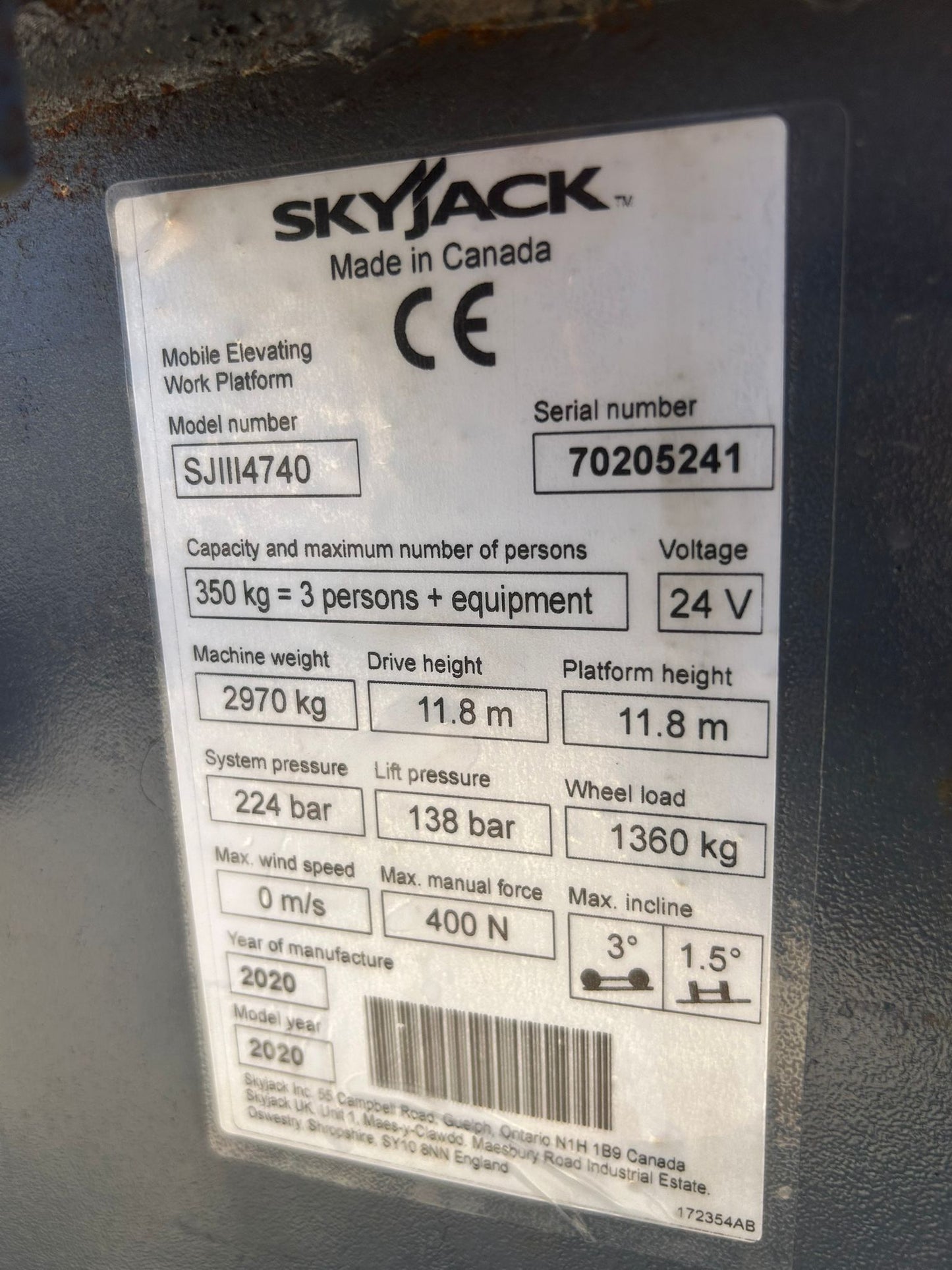 14m SKYJACK SJ4740 Electri Scissor Lift Access Platform MEWP (Genie, JLG, JCB) YEAR 2020, FULLY SERVICED, NEW LOLERS, 60 DAYS WARRANTY