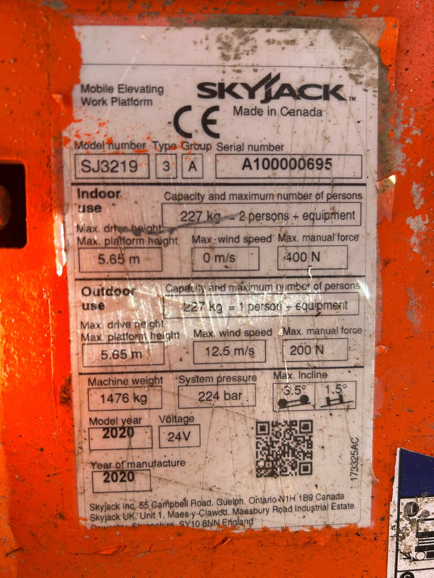 2020 Skyjack SJ3219 Scissor lift