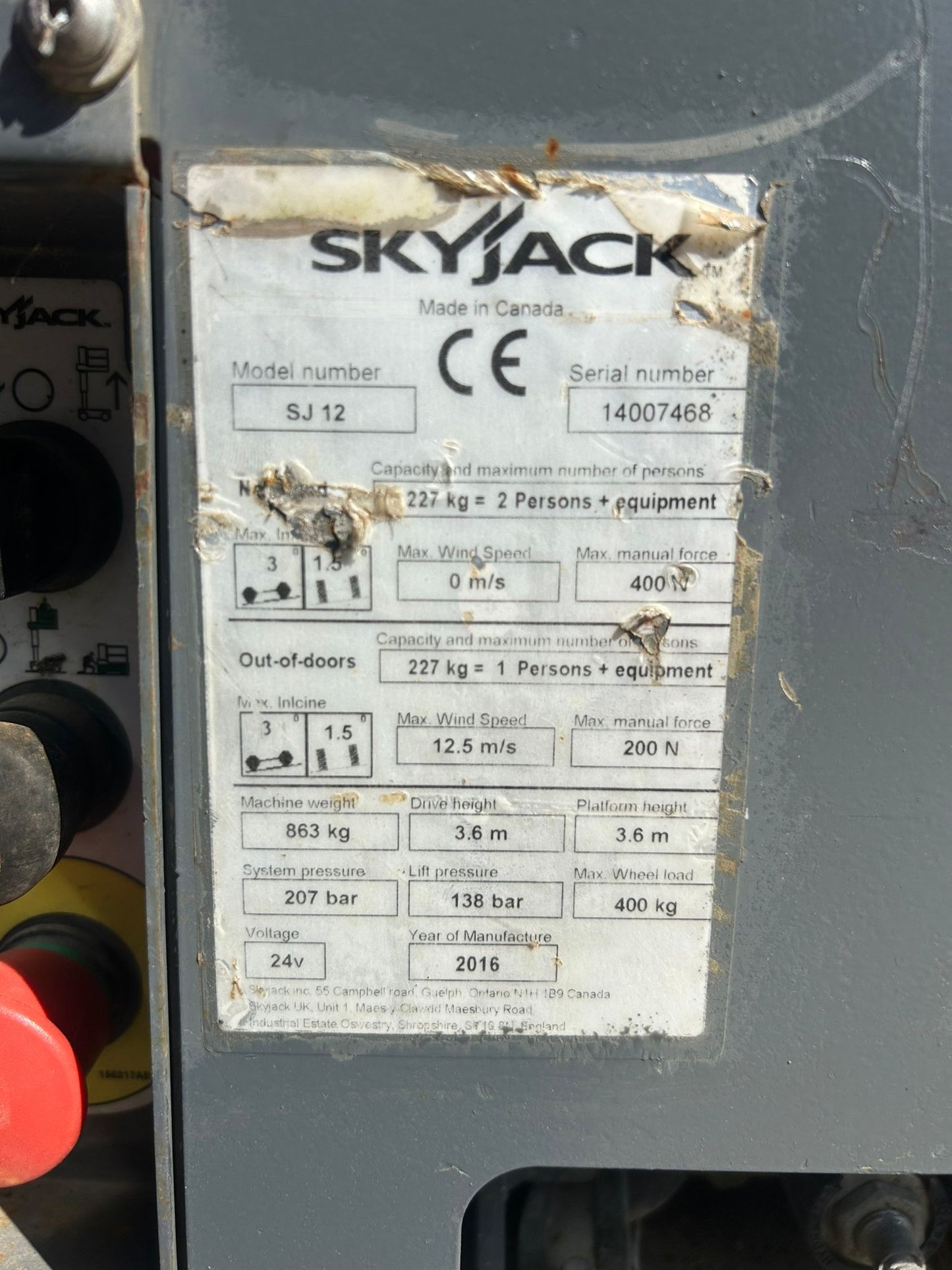 Skyjack SJ12 Scissor Lift Access Platform (Genie,Skyjack JLG,JCB) MEWP