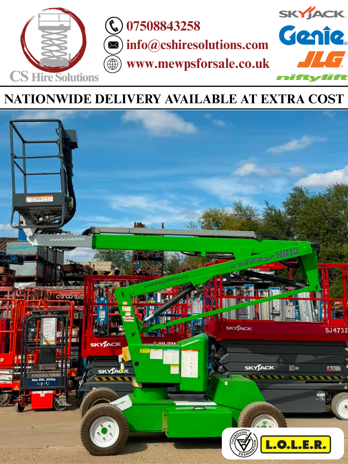 2013 Nifty HR12 with New Engine Boom Lift Access Platform (Skyjack, Genie)