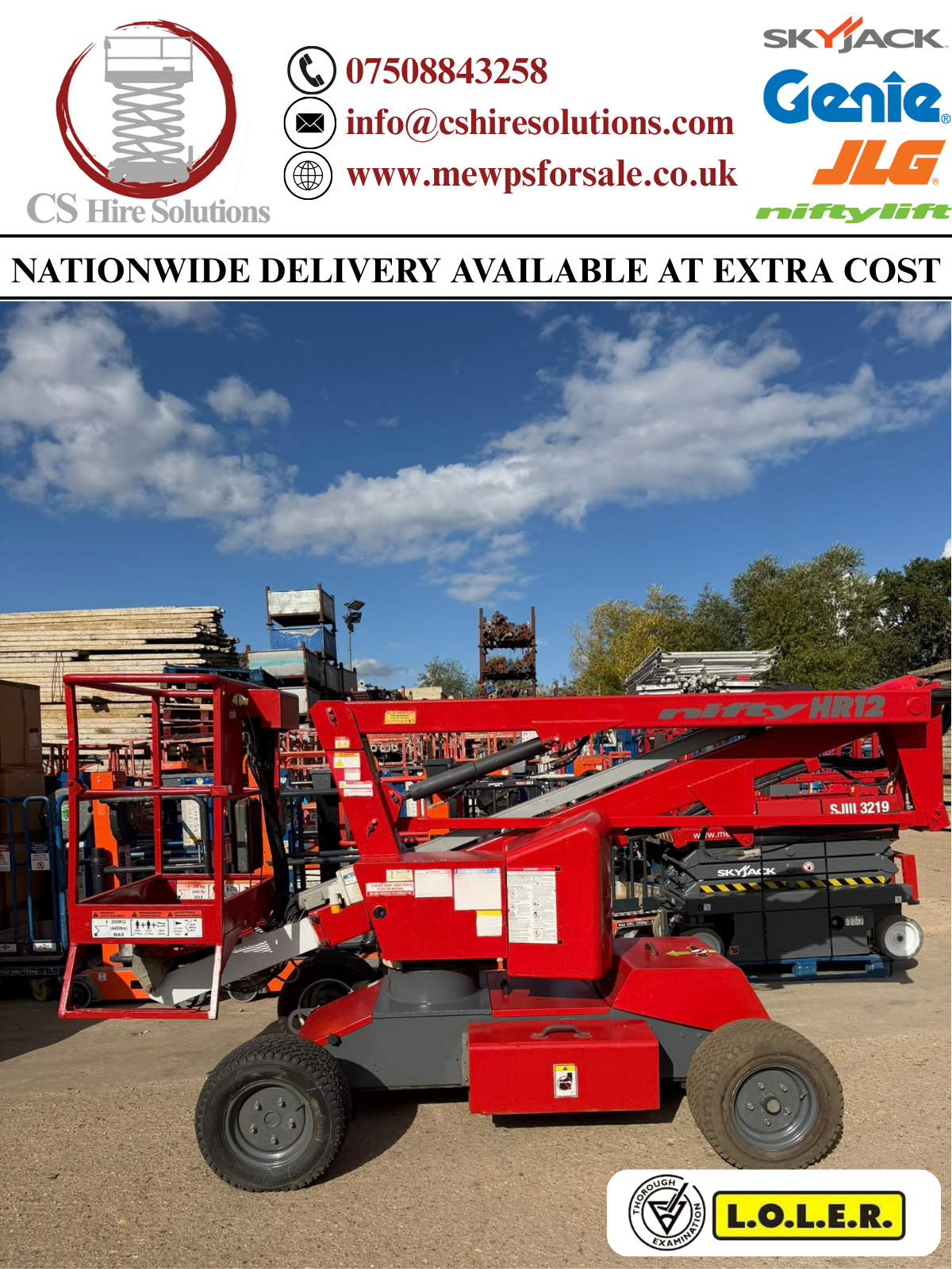 2013 Nifty HR12 Scissor Lift Access Platform Cherry picker