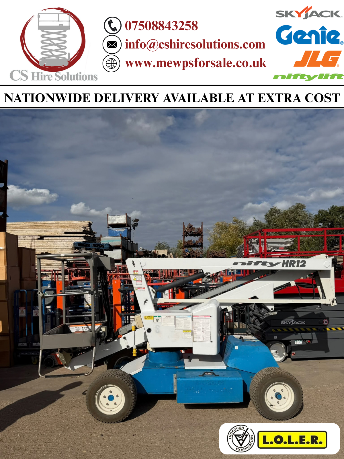 2014 Nifty HR12 Scissor Lift Access Platform Cherry picker