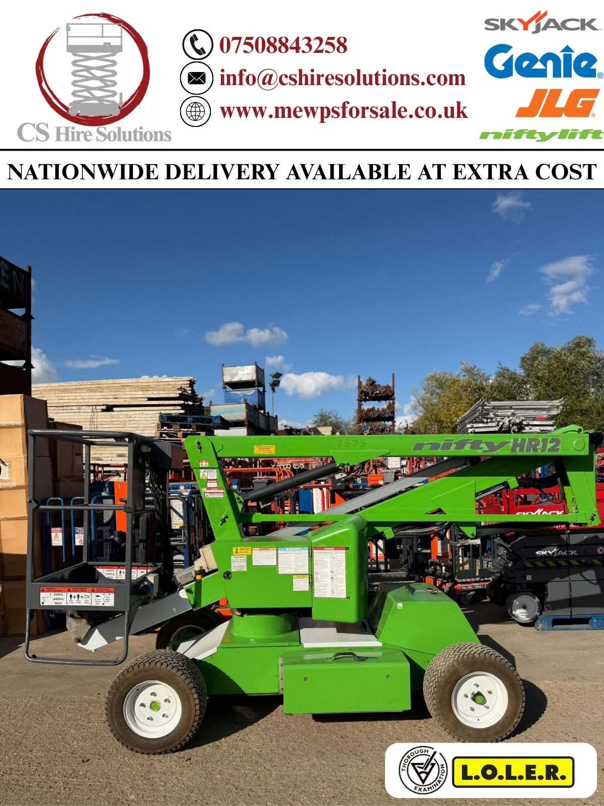2014 Nifty HR12 Scissor Lift Access Platform Cherry picker