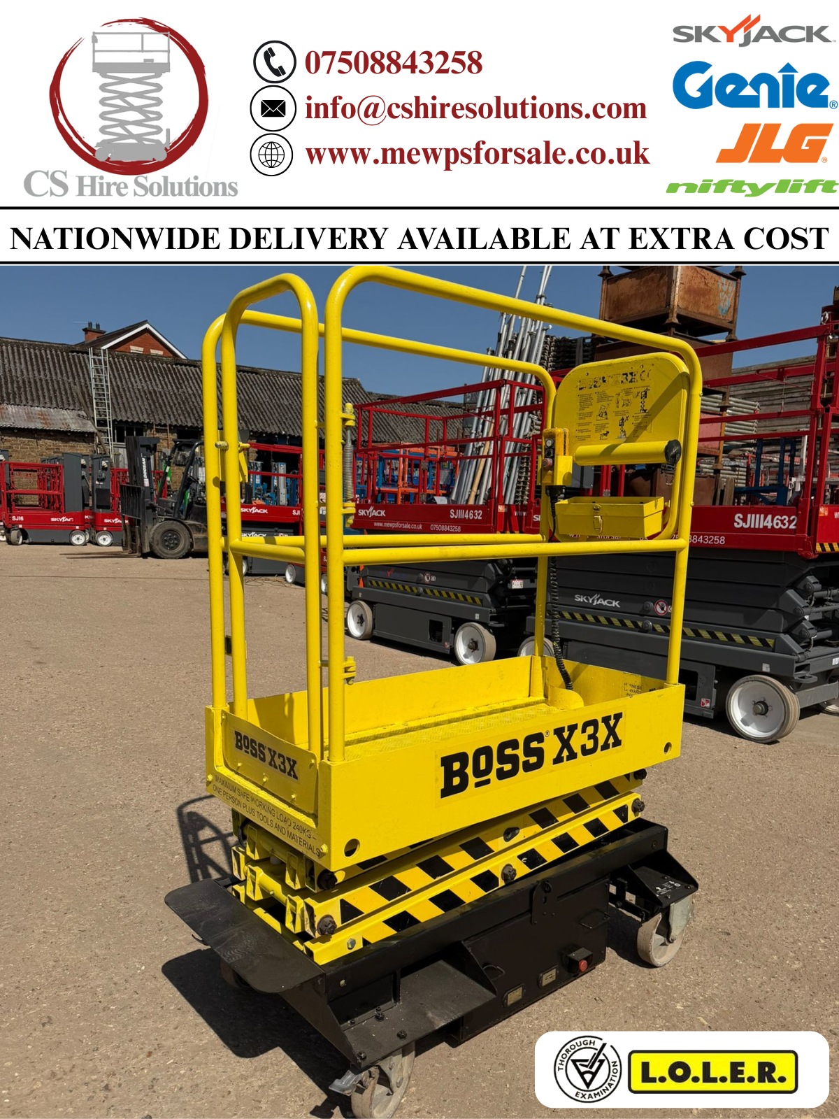 Boss X3X Scissor Lift Access Platform (Skyjack,Genie,Nifty)