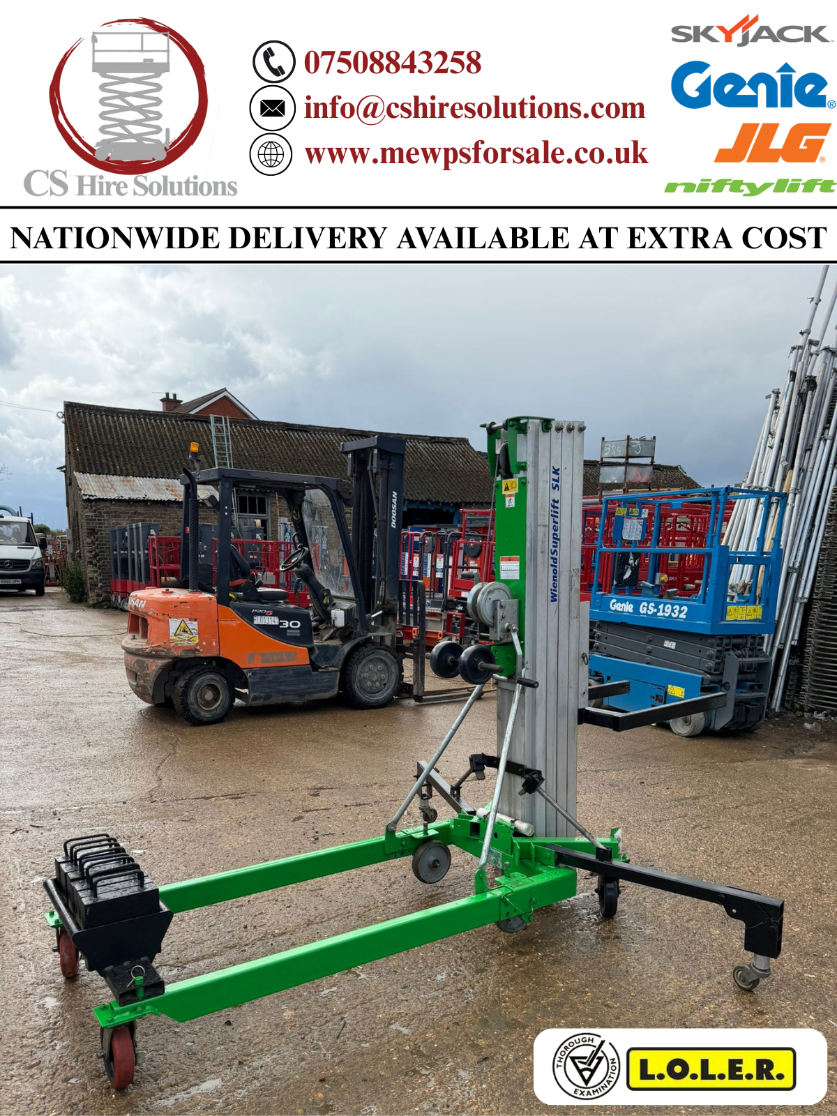 2016 Genie SLK20 Counter Balance Superlift Material Lift