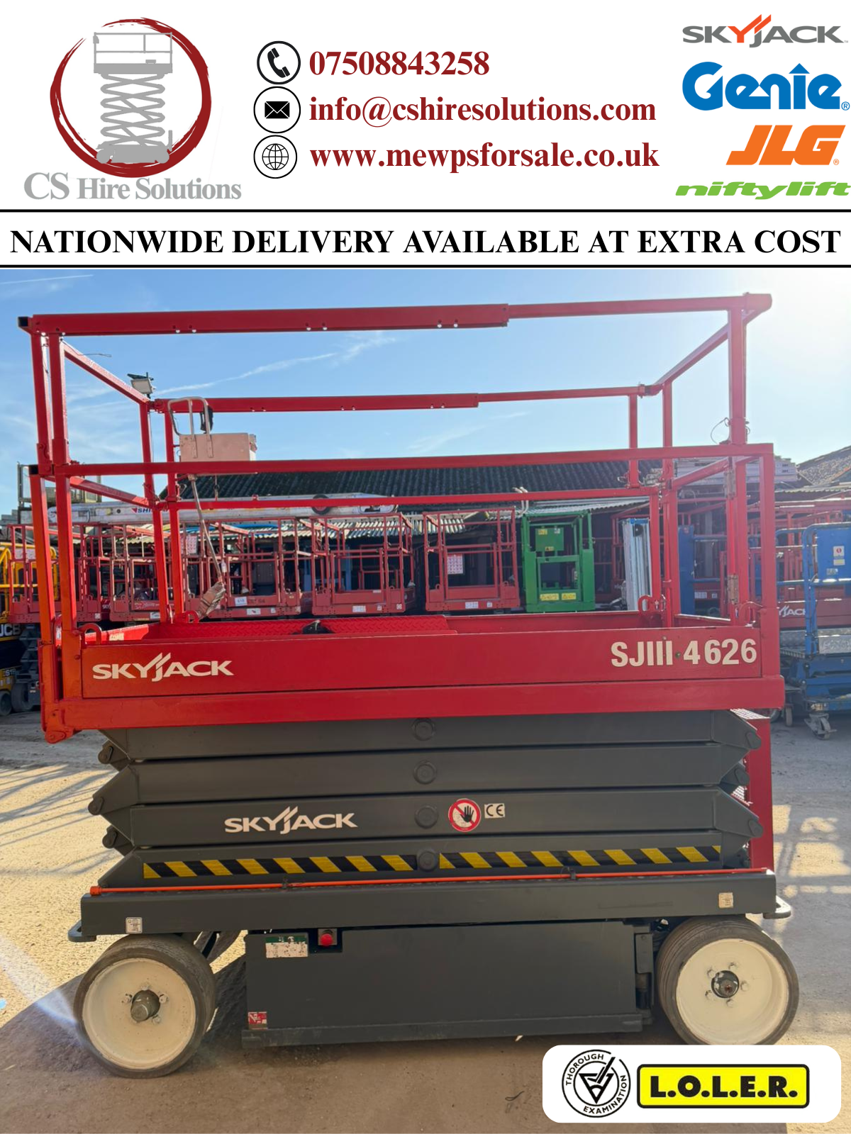 2017 Skyjack SJ4626 Scissor Lift Access Platform MEWP (Genie,JLG)