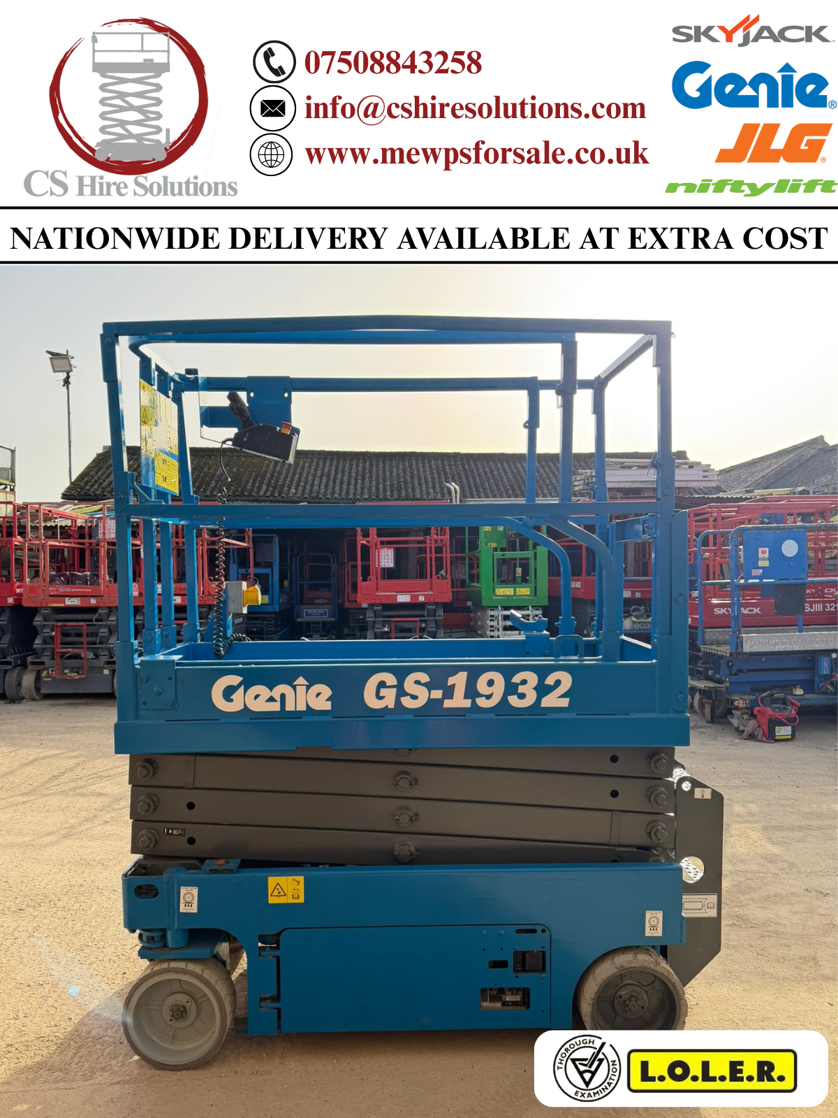 2019 Genie 1932 Scissor Lift Access Platform (Skyjack SJ3219)