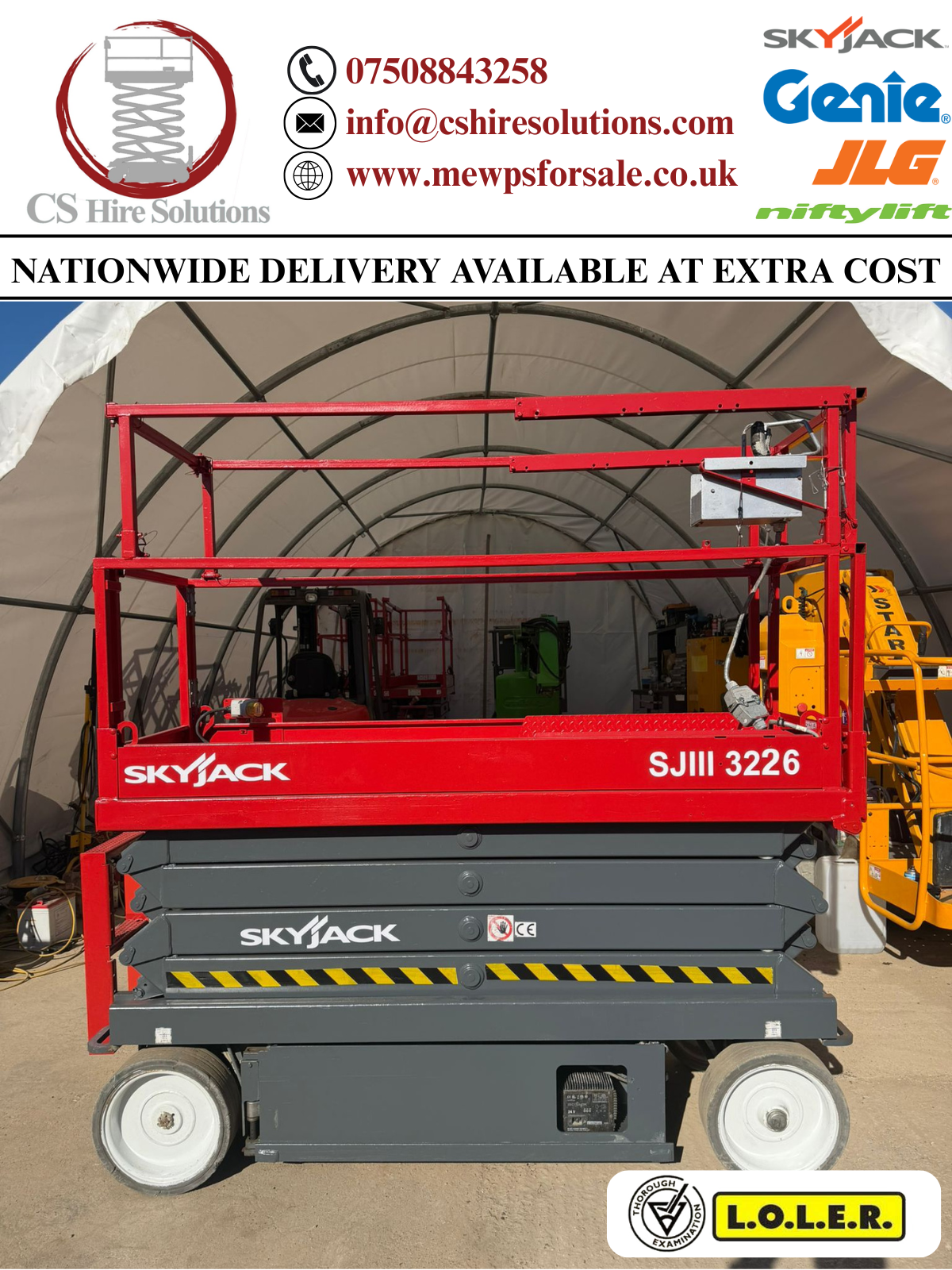 2019 Skyjack SJ3226 Scissor Lift Access Platform MEWP (Genie,JLG)