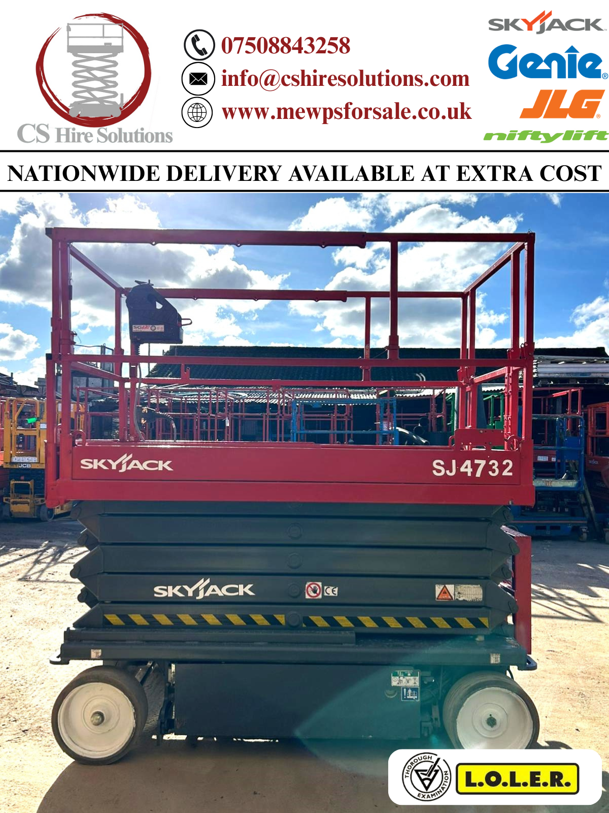 2020 Skyjack SJ4732 Scissor Lift Access Platform ( Genie, JLG) MEWP