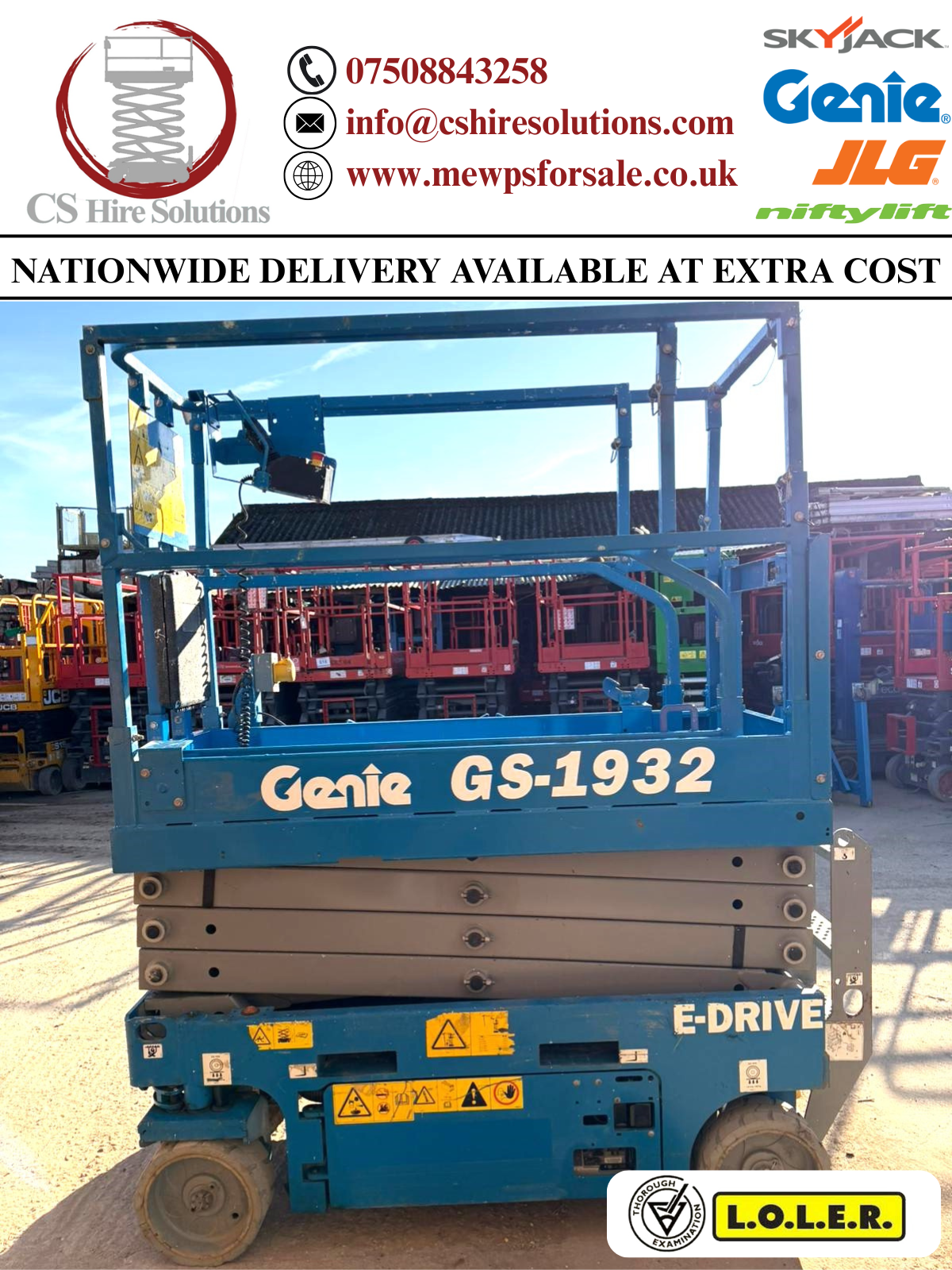 2021 Genie 1932 E-DRIVE Scissor Lift Access Platform (Skyjack SJ3219)