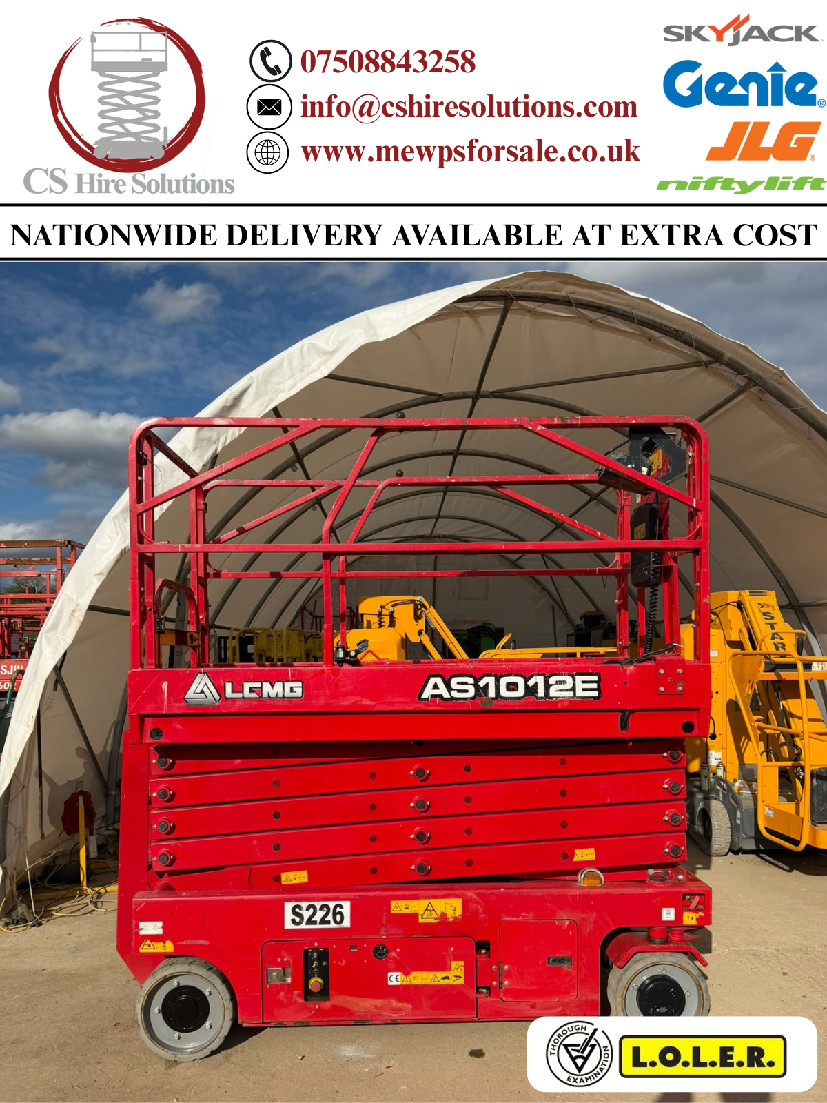 2021 LGMG AS1012E Scissor Lift Access Platform MEWP
