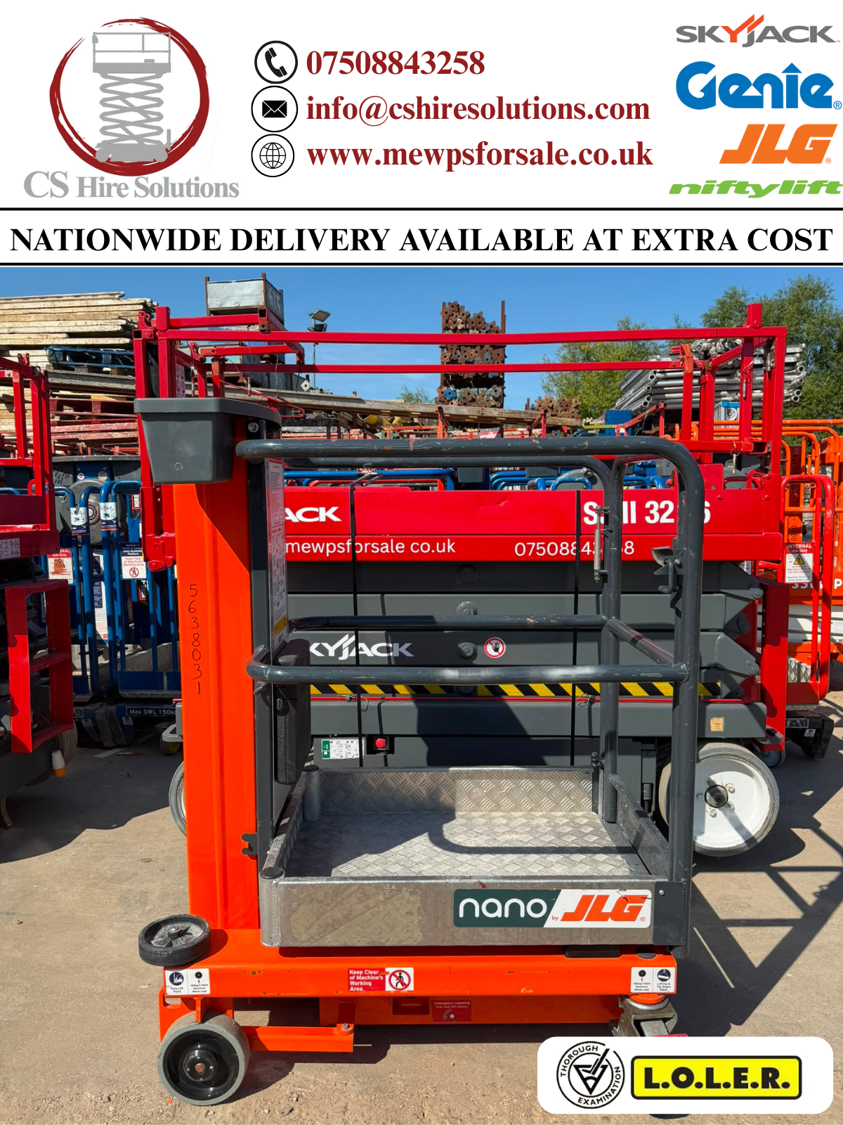 2021 Nano Lift Scissor Lift Power Tower Genie, JLG, Skyjack MEWP
