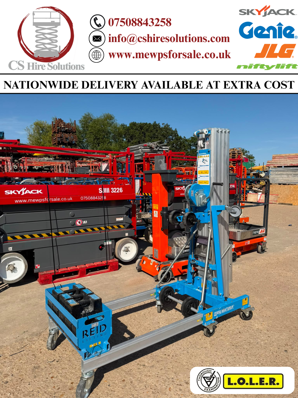 2025 Reid RML60-CBR Material Lift Counterbalance (Genie material Lift, RSJ Beam)