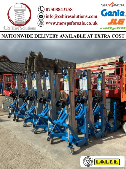 450kg SWL Genie SL10 Material Lift Access Hoist Lifting Forklift RSJ Lifter