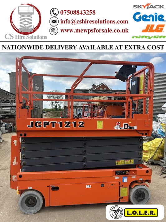 12m Dingli JCPT1212DC Electric Scissor Lift Access Platform MEWP (Genie, Skyjack)