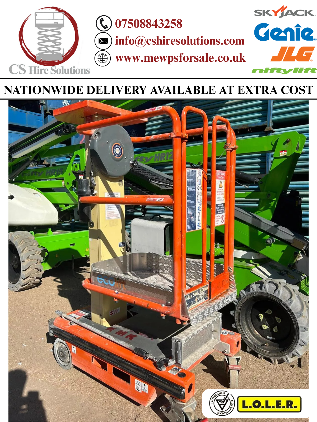 2019 ECO Lift Power Tower JLG,Genie, Skyjack,JCB Access Platform MEWPS