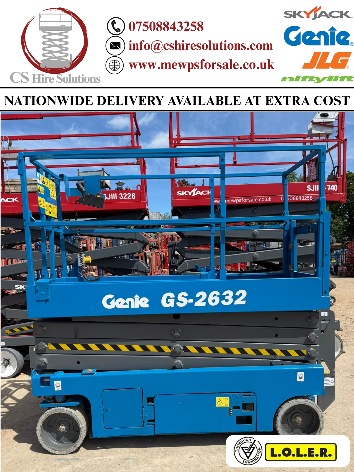 2015 Genie 2632 Scissor Lift Access Platform MEWP (Genie,JLG)