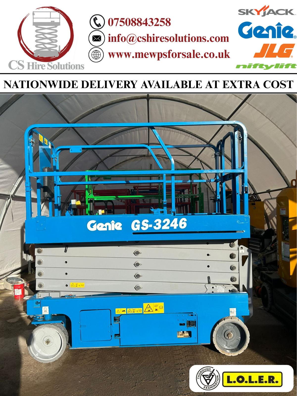 2017 Genie 3246 Scissor Lift Access Platform (Skyjack 4632, JLG)