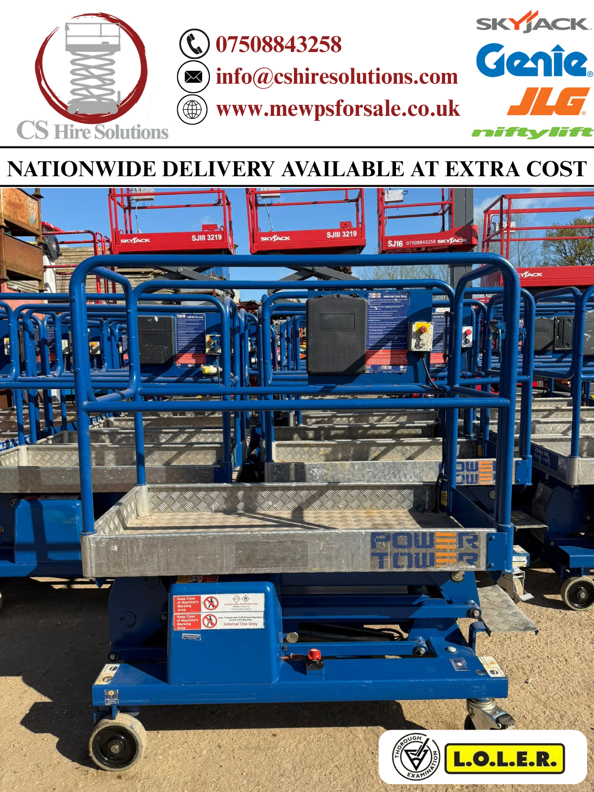 POWER TOWER PUSH AROUND SCISSOR LIFT ACCESS PLATFORM JLG, Genie,Skyjack