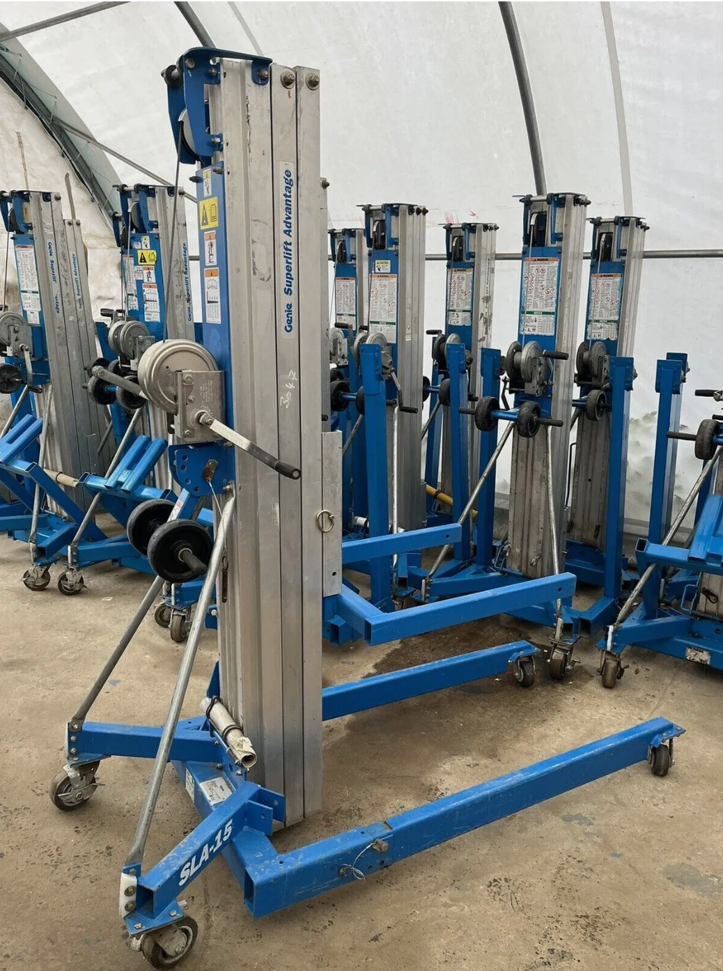Genie SLA 15 Material Lift with LOLER Re-Roped RSJ Beam Lifter