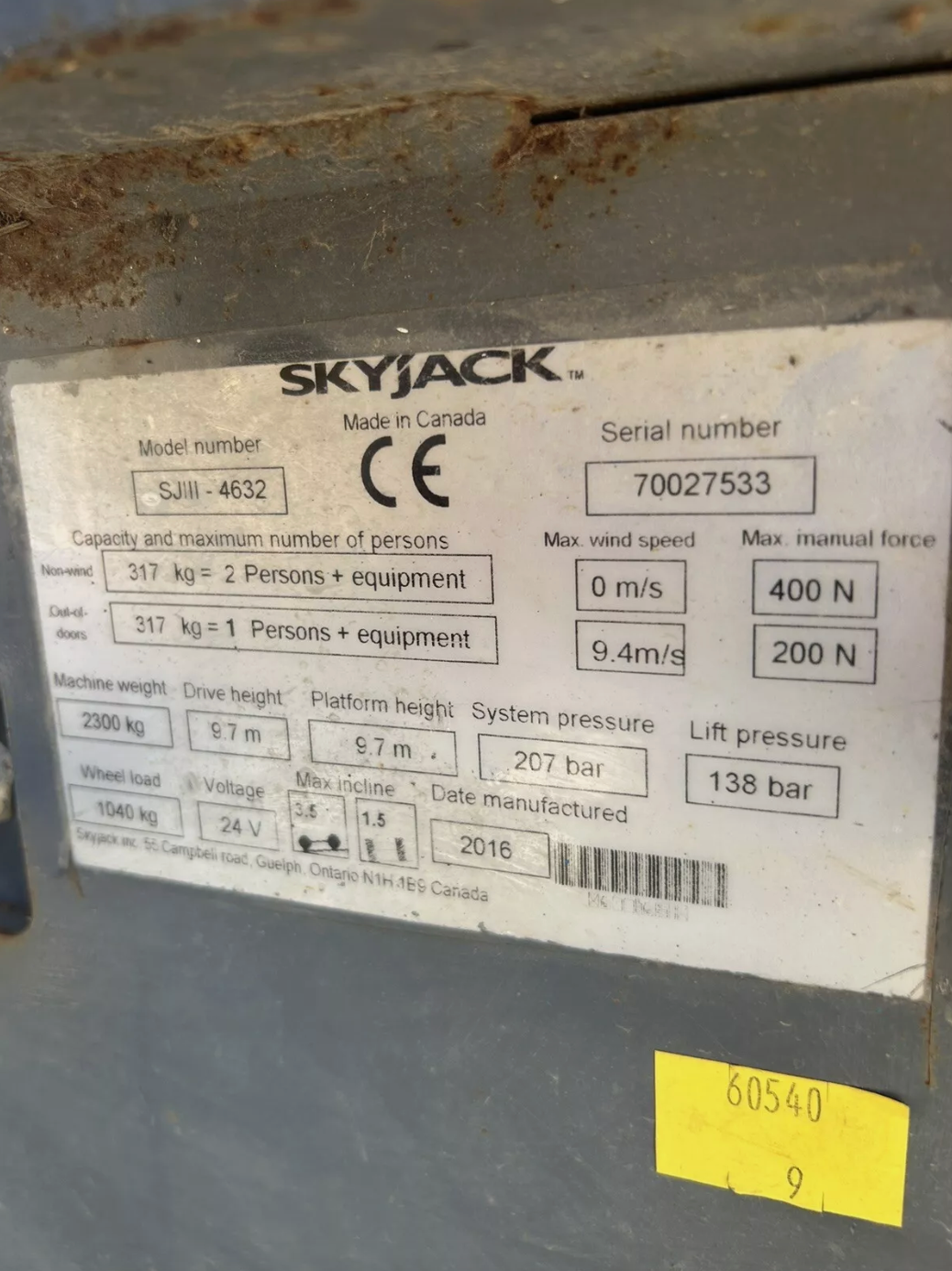 12m Skyjack SJ4632 Scissor Lift Access Platform MEWP Cherry Picker ( Genie, JLG)