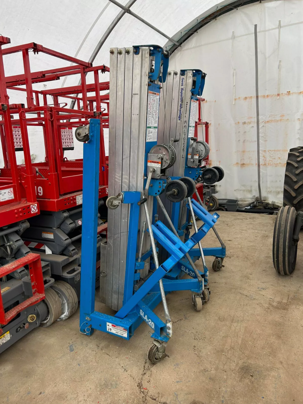 Genie SLA20 Material Lift with LOLER Re-Roped RSJ Beam Lifter