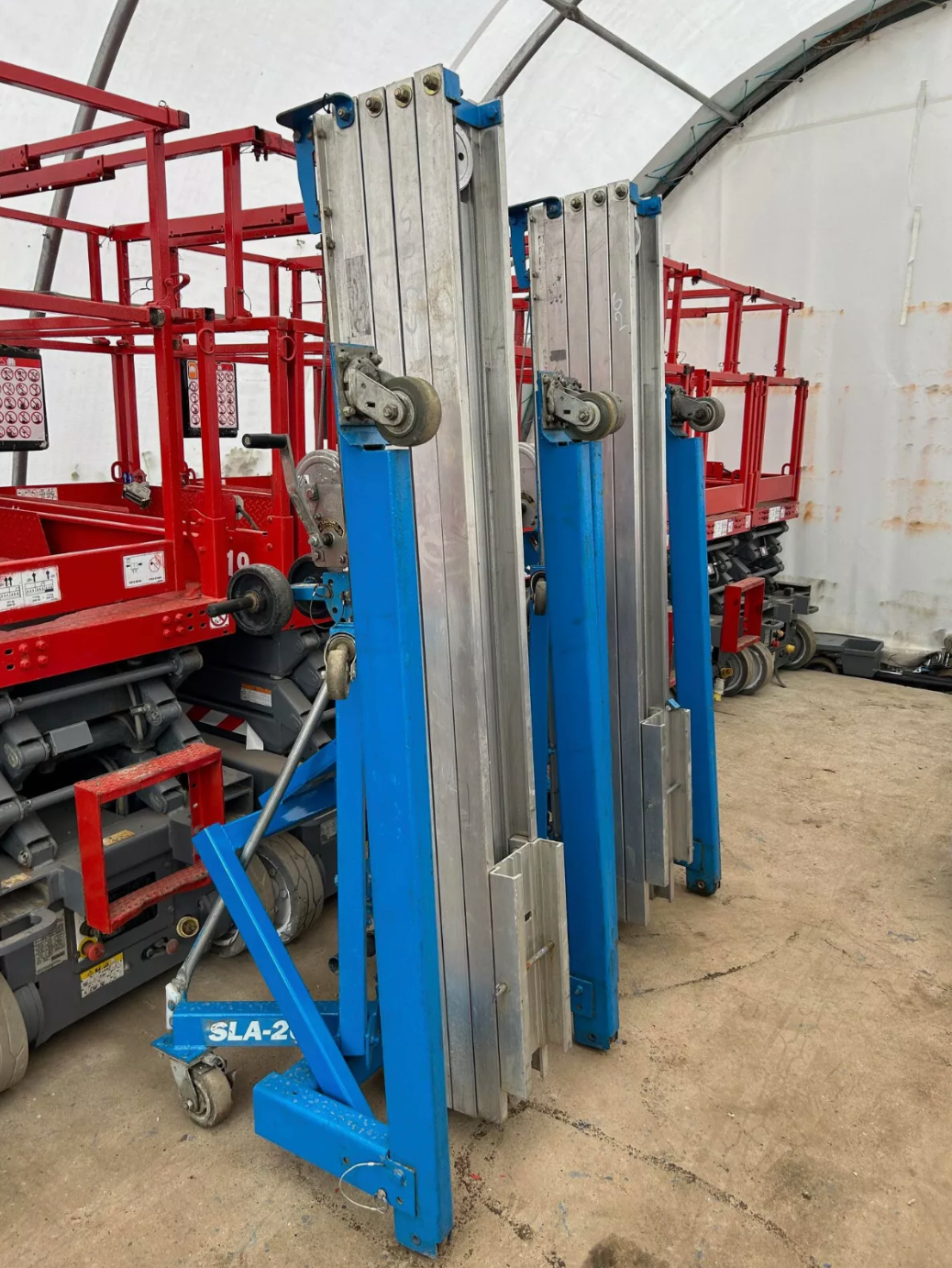 Genie SLA20 Material Lift with LOLER Re-Roped RSJ Beam Lifter