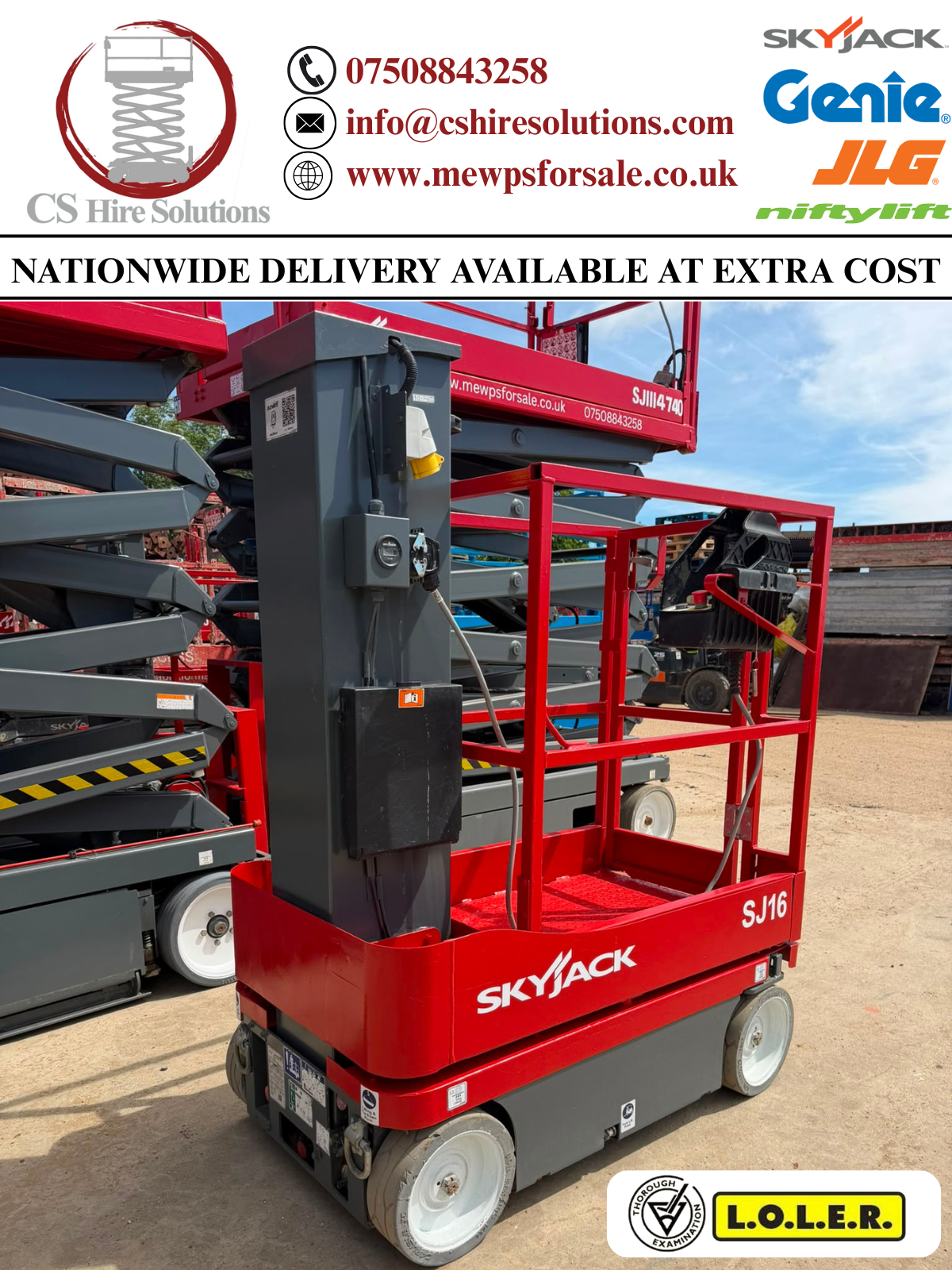 2020 Skyjack SJ16 Scissor Lift Access Platform (Genie, JLG) MEWP