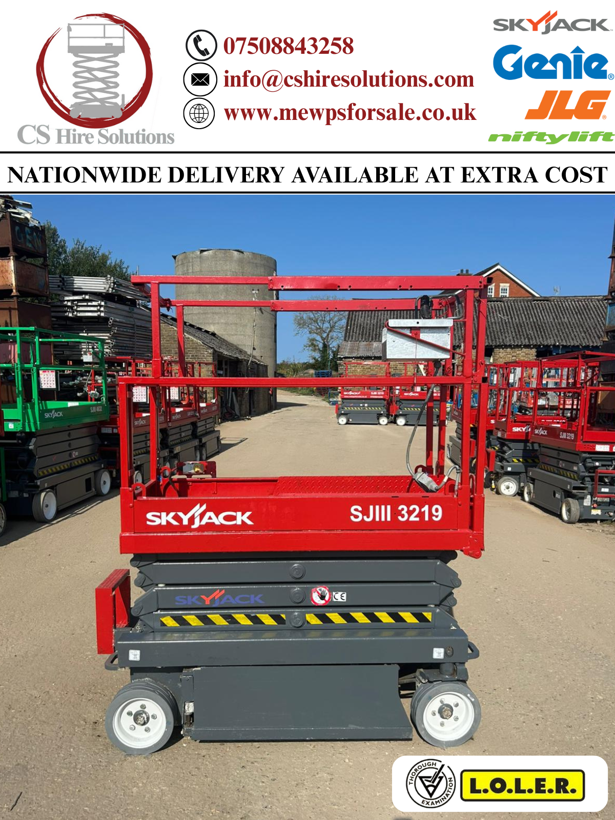 2018 Skyjack SJ3219 7.8m Scissor Lift Access Platform ( Genie, JLG) MEWP