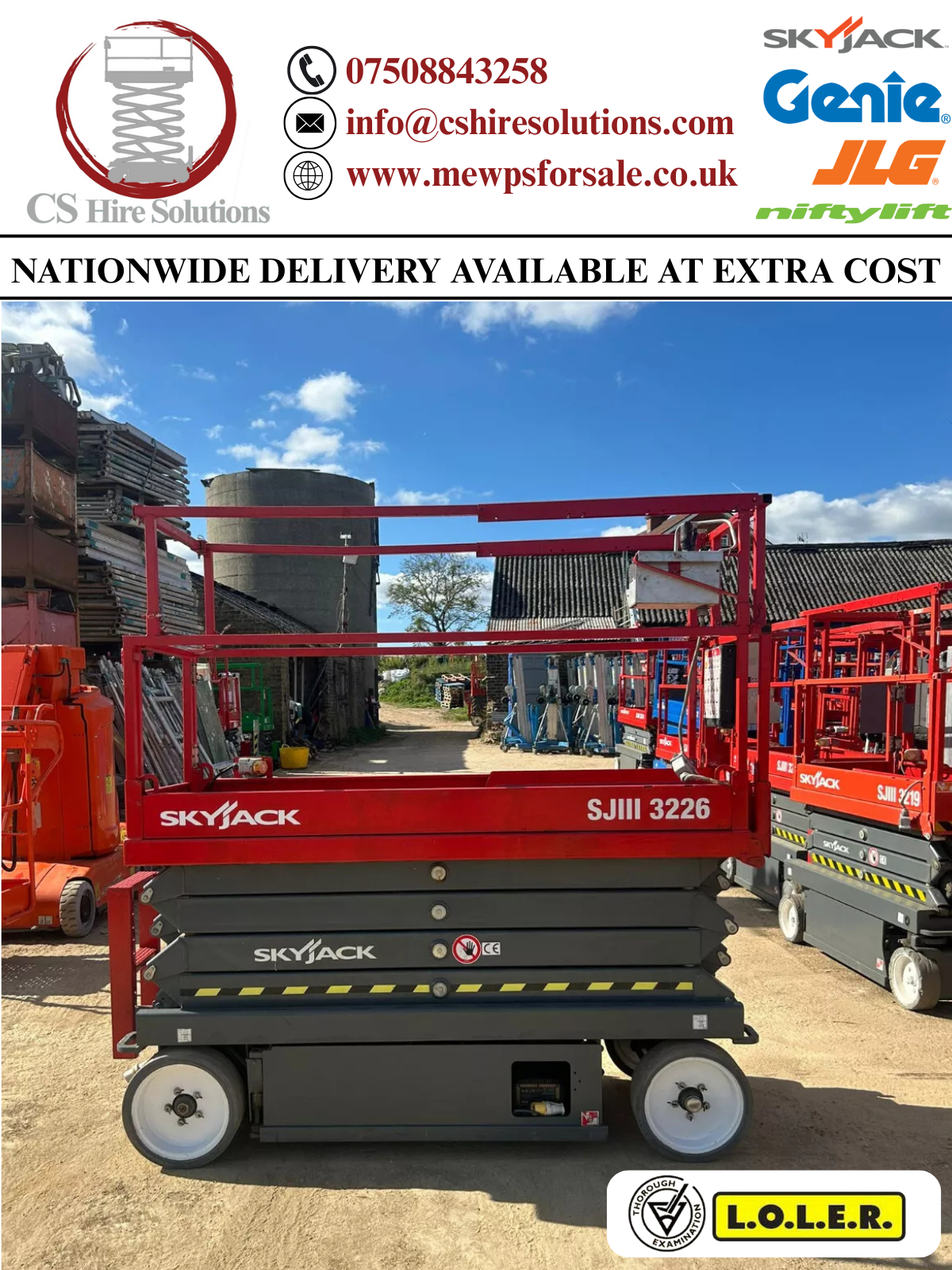 2016 Skyjack SJ3226 Scissor Lift Access Platform (Genie, JLG, MEWP)