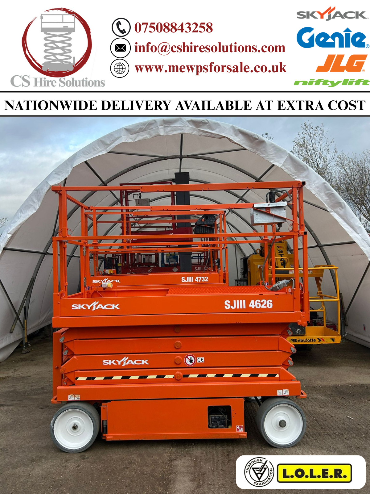 10m 2018 Skyjack SJ4626 Scissor Lift Access Platform MEWP (Genie, JLG, JCB)
