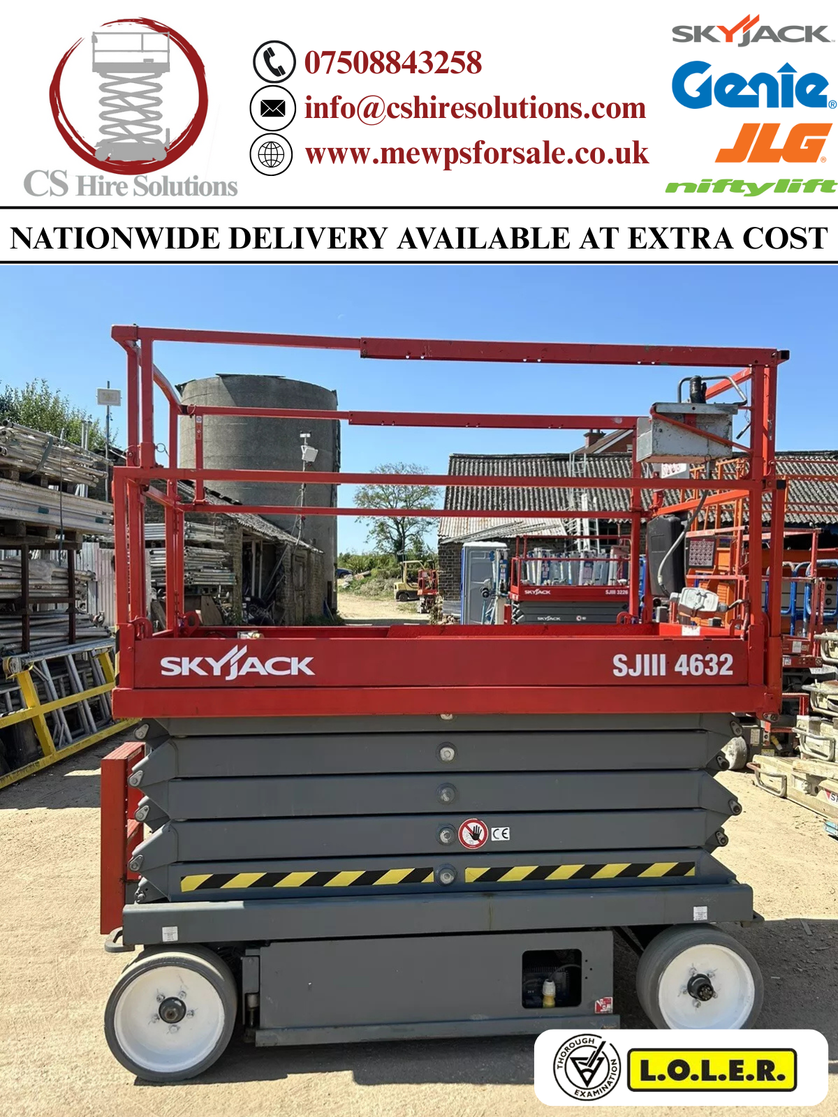 12m Skyjack SJ4632 Scissor Lift Access Platform MEWP Cherry Picker ( Genie, JLG)