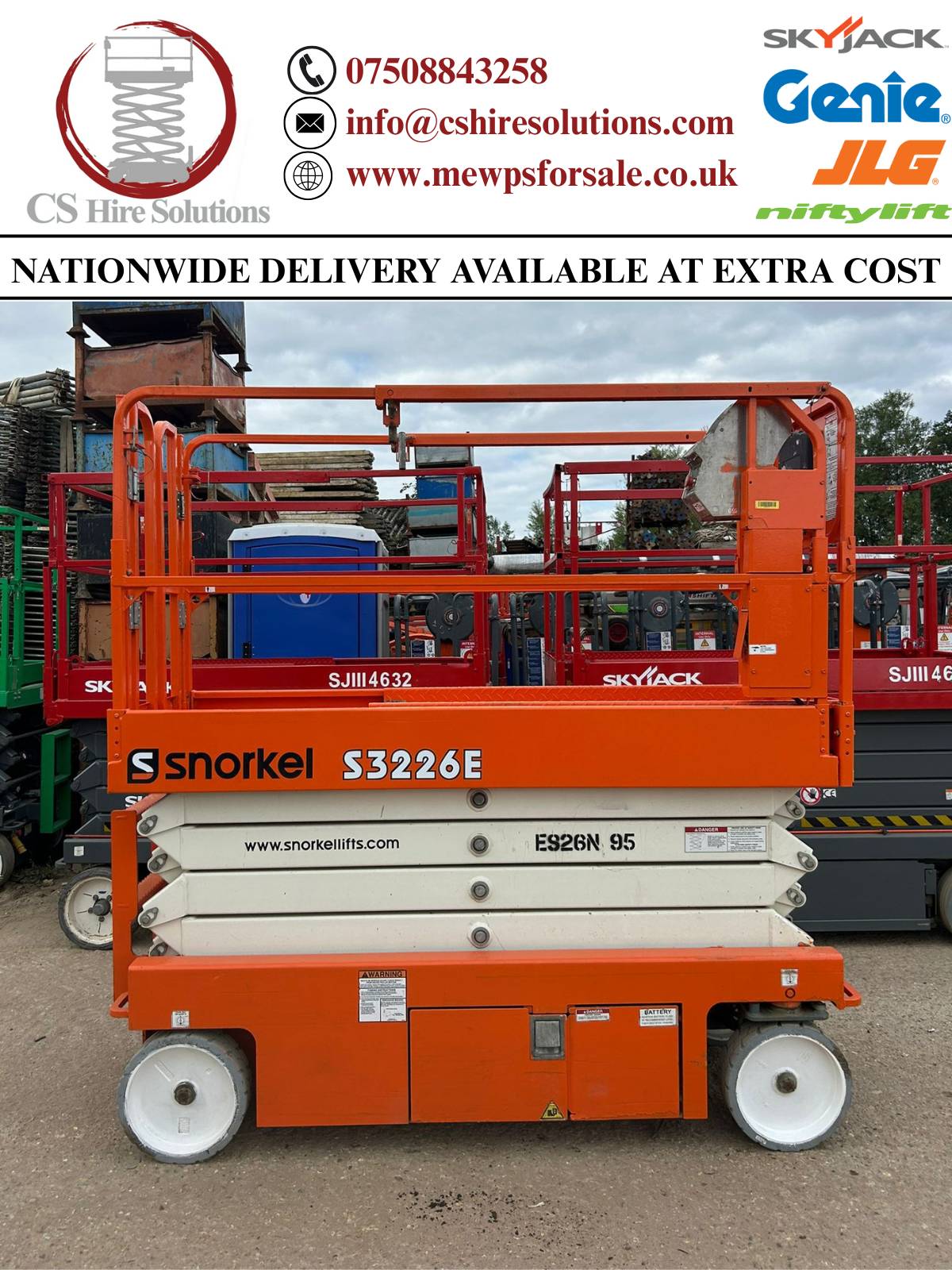 2018 Snorkel S3226E Scissor lift, Access platform, Skyjack, Genie, JLG