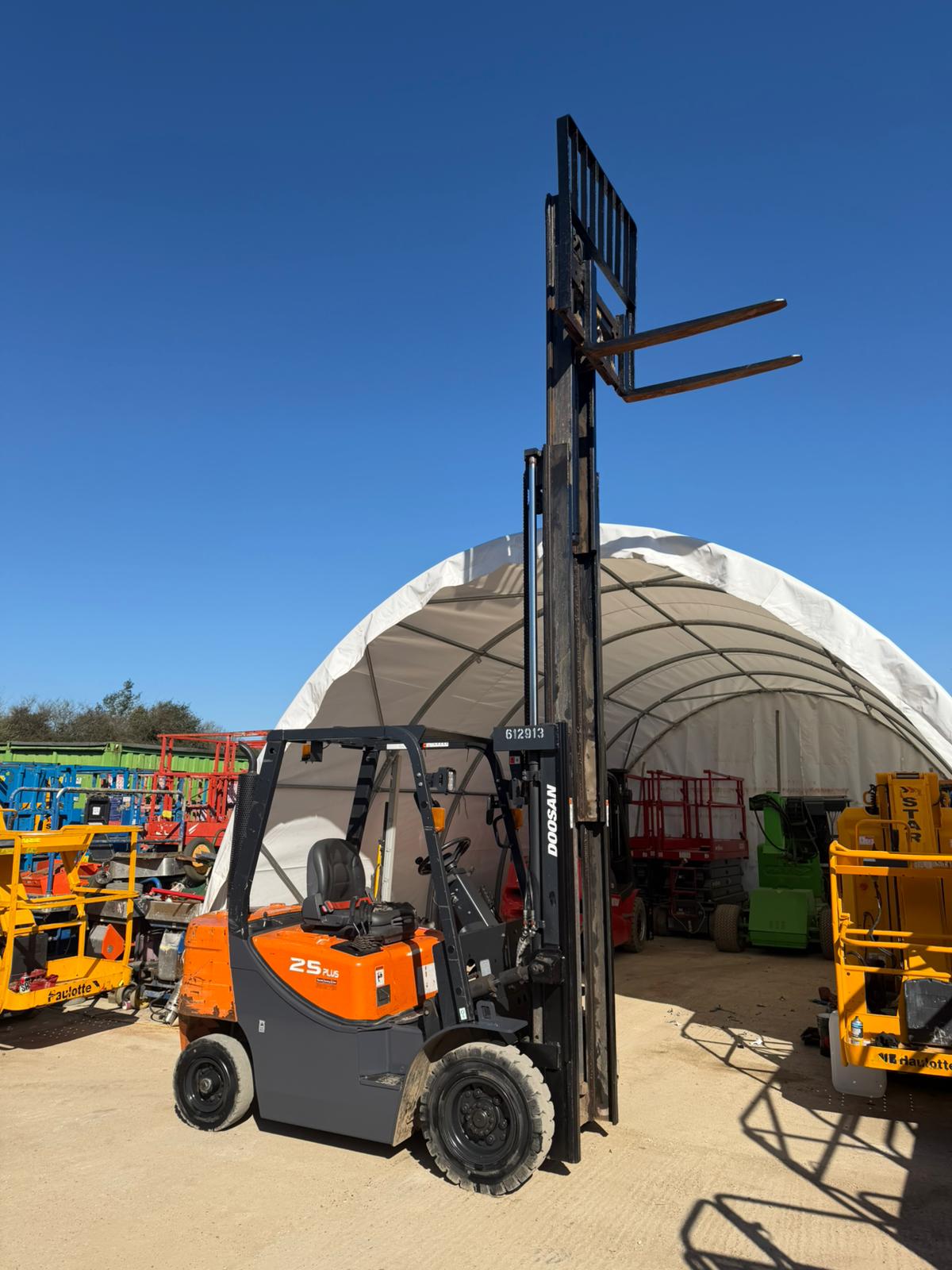 2020 Doosan D25GP Diesel Forklift Triple Mast Counterbalance (Toyota, Hyster, Linde)