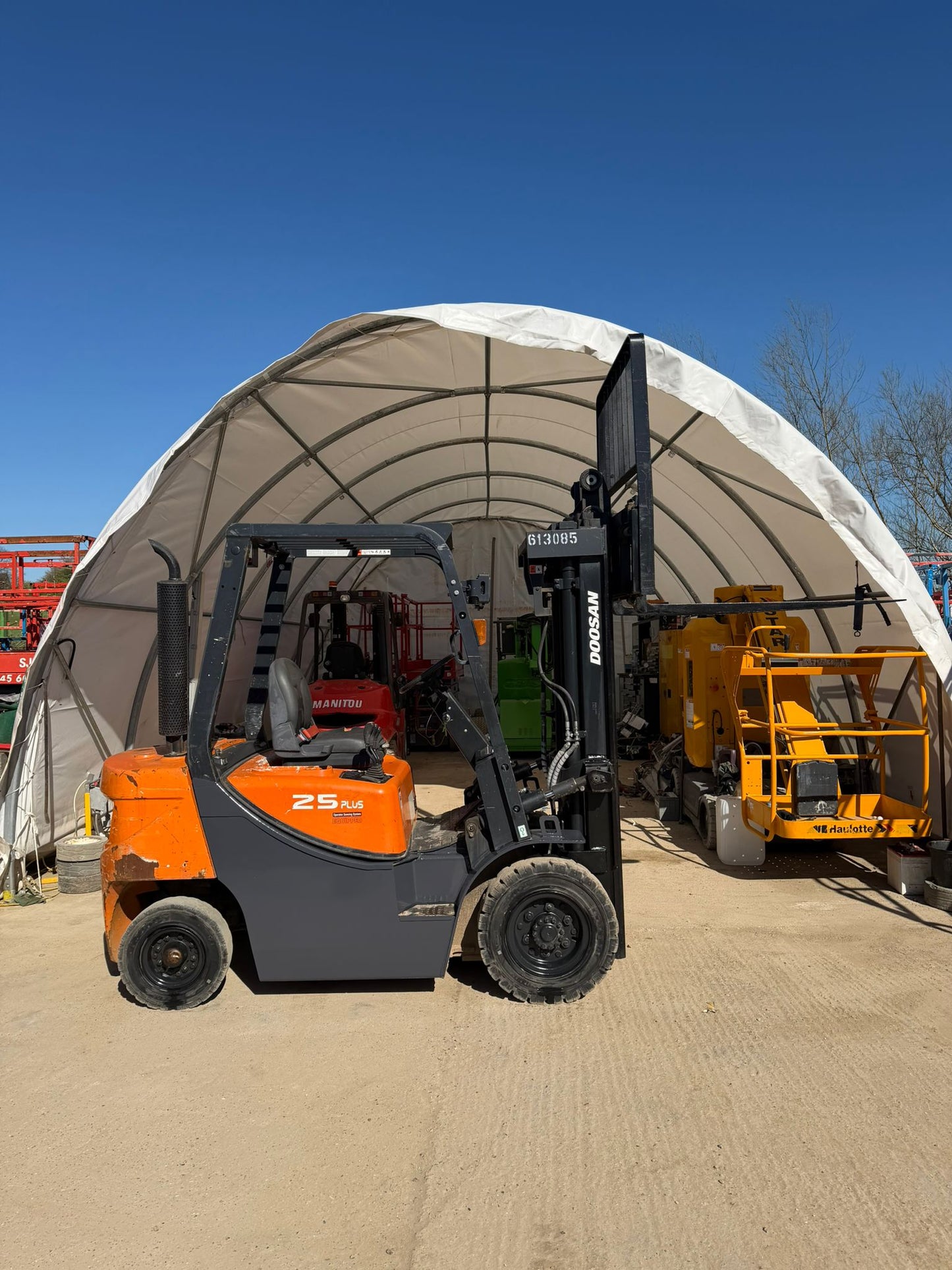 2020 1517h Doosan D25GP Diesel Forklift Triple Mast Counterbalance (Toyota, Hyster, Linde)