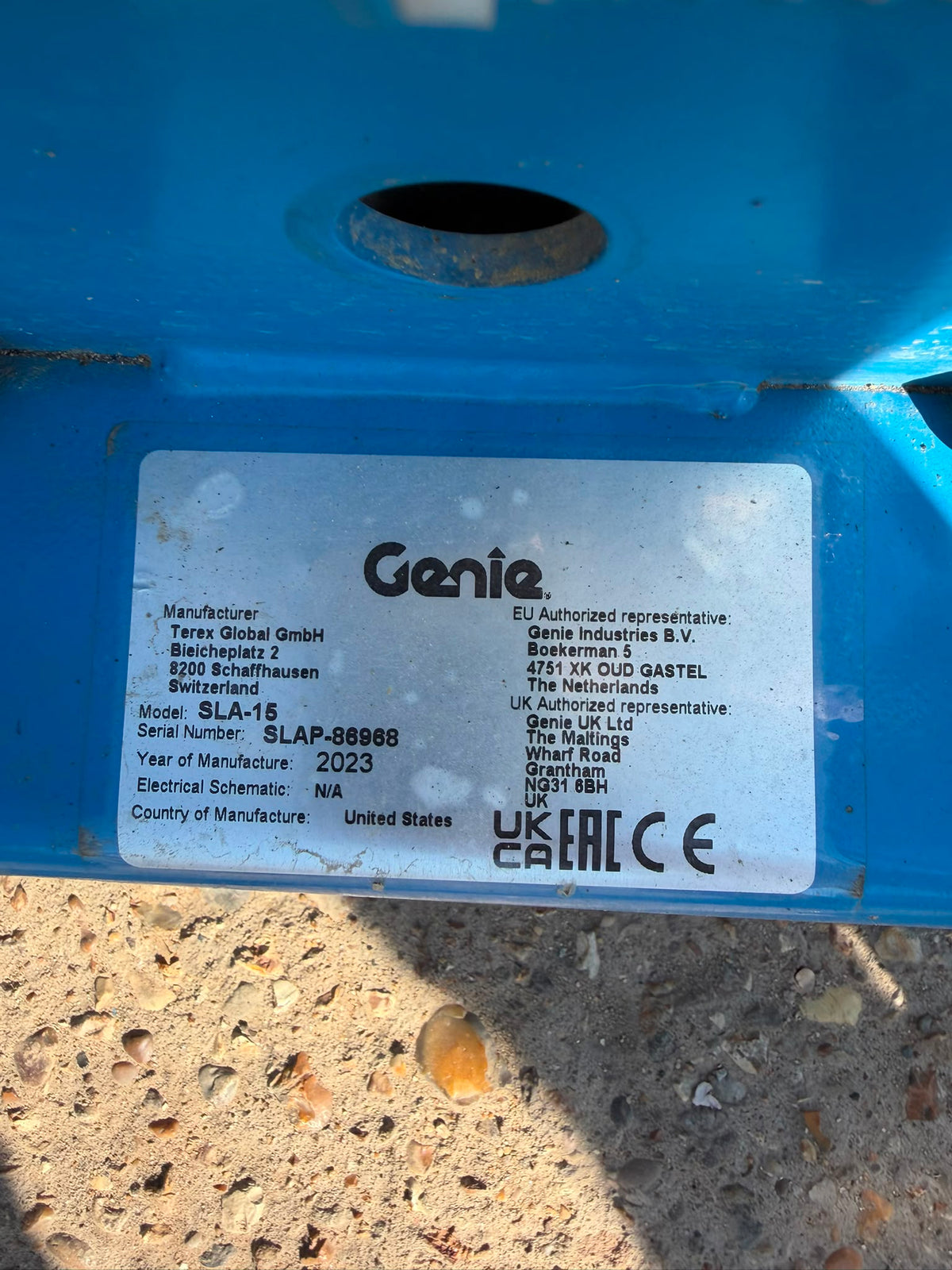 2023 Genie SLA15 material lift with LOLER, RSJ Beam Lifter