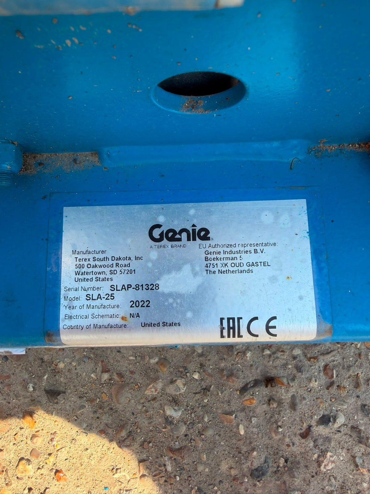 2022 Genie SLA25 material lift ner LOLER, RSJ Beam Lifter
