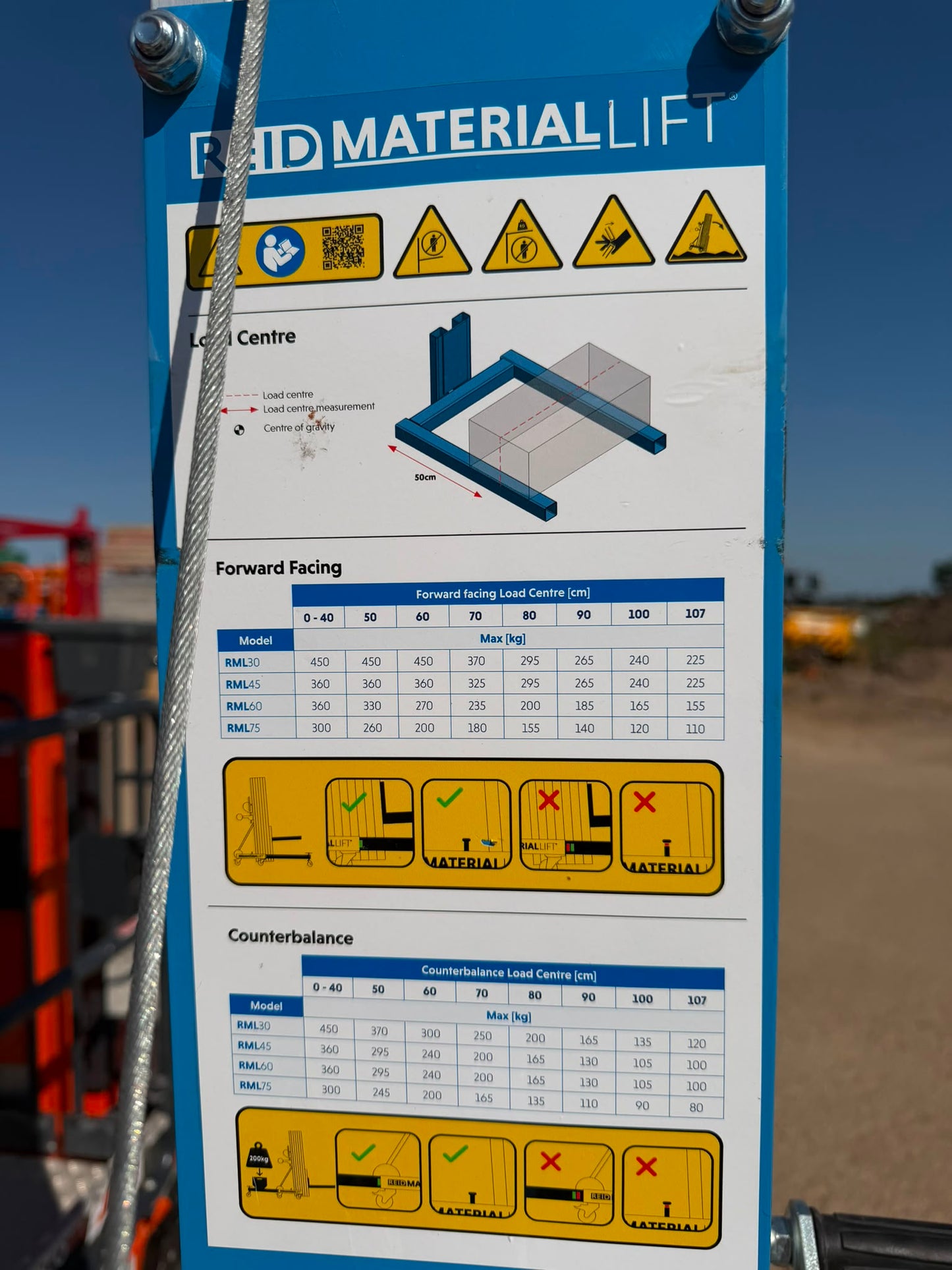 2025 Reid RML60-CBR Material Lift Counterbalance (Genie material Lift, RSJ Beam)
