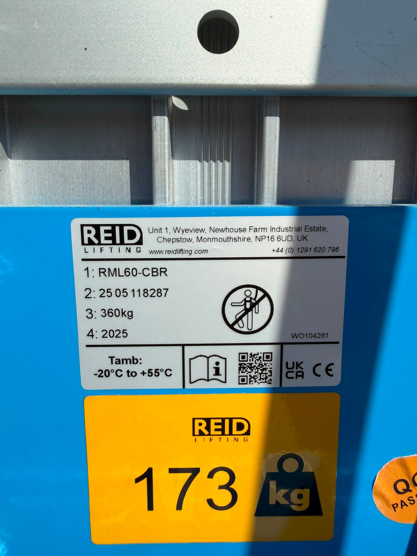2025 Reid RML60-CBR Material Lift Counterbalance (Genie material Lift, RSJ Beam)