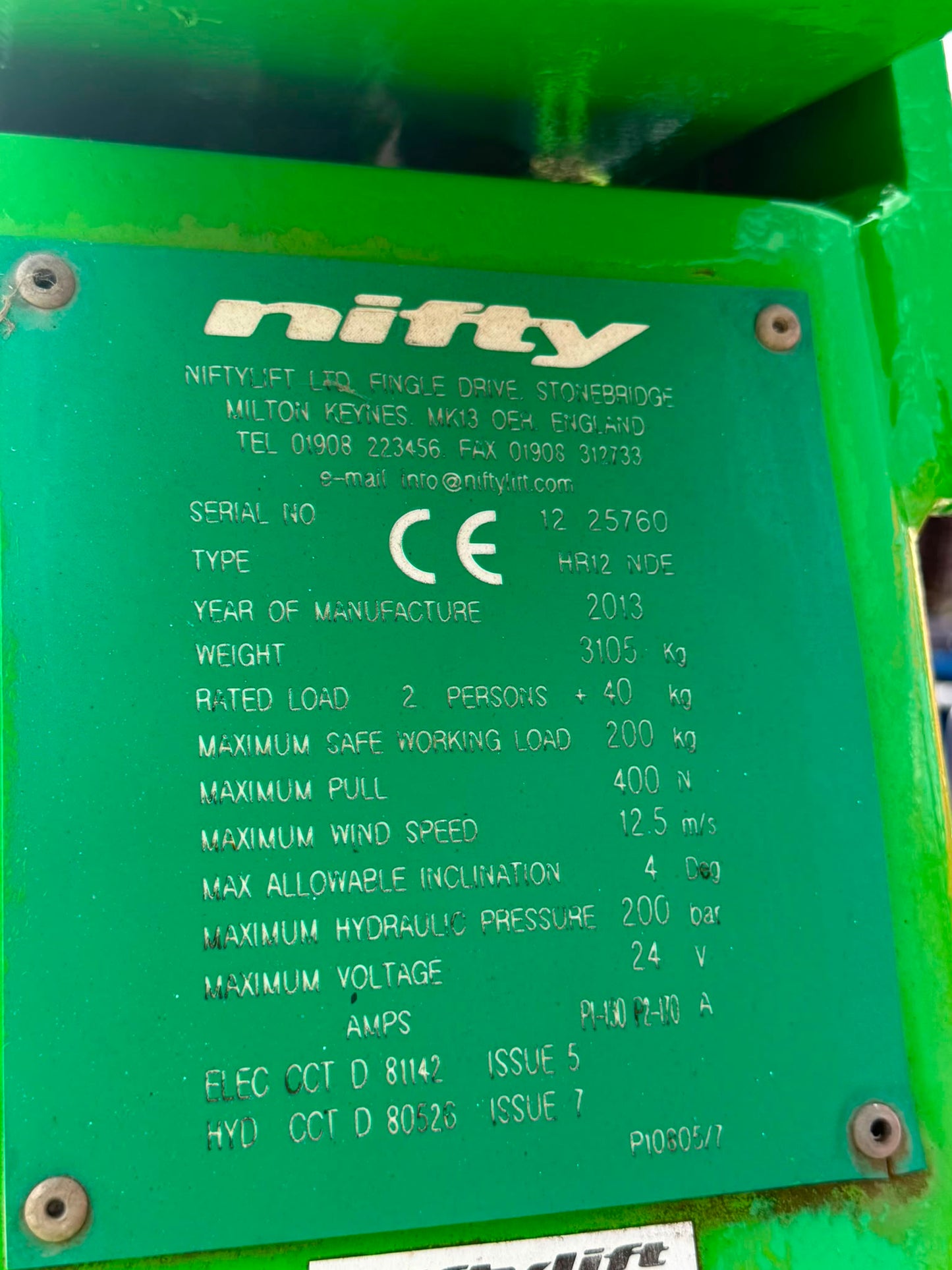 2013 Nifty HR12 with New Engine Boom Lift Access Platform (Skyjack, Genie)