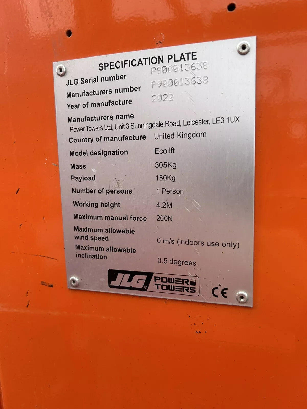 2021 ECO Lift Manual Personnel Lift Genie,Skyjack,JLG
